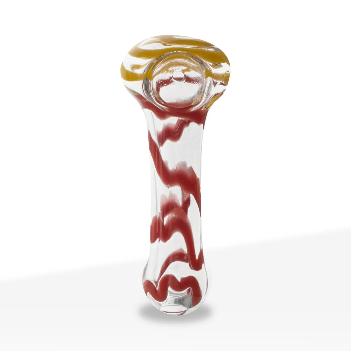 Classic Glass Spoon Thick Candy Cane Hand Pipe, 4"